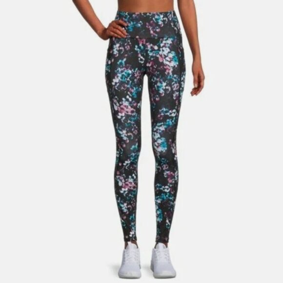 Avia Pants - Avia Active Core Performance Legging Black Floral L 12-14